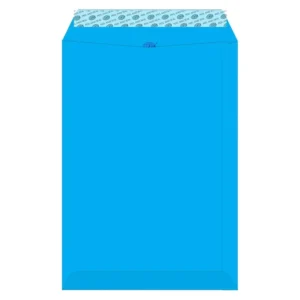 FIS Color Envelopes Peel & Seal, Neon Colors, Pack of 50 Pcs. Blue Color, C4 (324 x 229 mm), 80 GSM