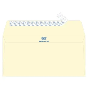 FIS Laid Paper Envelopes Peel & Seal, Pack of 25 Pcs. Camelle Off White Color, DL (114 x 229 mm) Size, 100 GSM