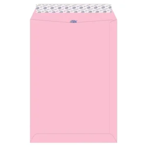 FIS Color Envelopes Peel & Seal, Pastel Colors, Pack of 50 Pcs. Pink Color, C4 (324 x 229 mm), 80 GSM