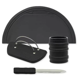 4 Pieces Desk Sets (Desk Blotter, Envelope Holder, Pen Holder, Letter Opener) Colour Hemisphere Black