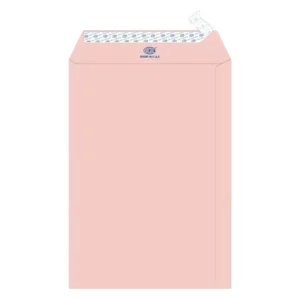 FIS Executive Laid Paper Envelopes Peel & Seal, Pack of 25 Pcs. Pink Color, 10 x 7 inch Size, 100 GSM