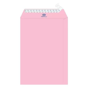 FIS Color Envelopes Peel & Seal, Pastel Colors, Pack of 50 Pcs. Pink Color, 10 x 7 Inch, 80 GSM