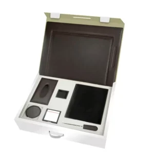 9-Piece FIS Executive Desk Set Italian PU, Grey Colour