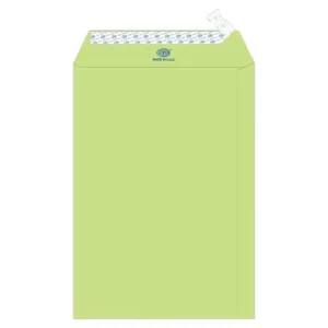 FIS Laid Paper Envelopes Peel & Seal, Pack of 50 Pcs. Green Color, 10 x 7 Inch, 100 GSM