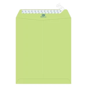 FIS Executive Laid Paper Envelopes Peel & Seal, Pack of 25 Pcs. Green Color, 12 x 10 inch Size, 100 GSM