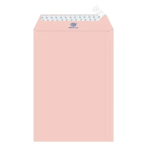 FIS Laid Paper Envelopes Peel & Seal, Pack of 50 Pcs. Pink Color, 10 x 7 Inch, 100 GSM