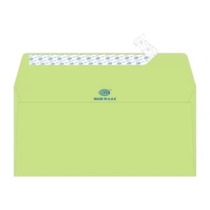 FIS Laid Paper Envelopes Peel & Seal, Pack of 25 Pcs. Green Color, DL (114 x 229 mm) Size, 100 GSM