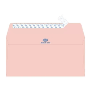 FIS Laid Paper Envelopes Peel & Seal, Pack of 25 Pcs. Pink Color, DL (114 x 229 mm) Size, 100 GSM
