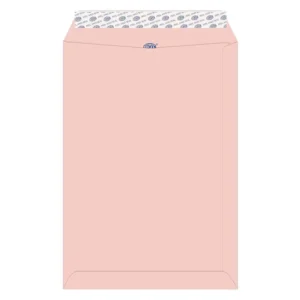 FIS Laid Paper Envelopes Peel & Seal, Pack of 50 Pcs. Pink Color, C4 (324 x 229 mm), 100 GSM