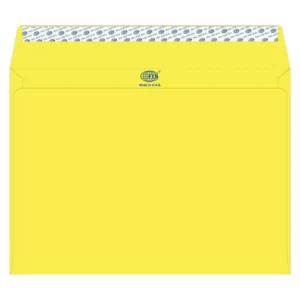 FIS Color Envelopes Peel & Seal, Neon Colors, Pack of 50 Pcs. Lemon Color, C4 (229 x 324 mm), 80 GSM