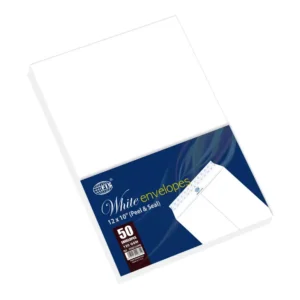 FIS Color Envelopes Peel & Seal, Pack of 50 Pcs. 12 x 10 Inch, 120 GSM