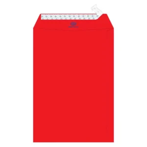 FIS Color Envelopes, Peel & Seal, Neon Red Colors, Pack of 50 Pcs. 9 x 6 inch, 80 GSM