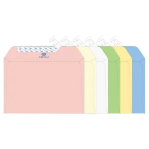 FIS Executive Laid Paper Envelopes Peel & Seal, Pack of 25 Pcs. 6 Assorted Colors, C5 (162 x 229 mm) Size, 100 GSM