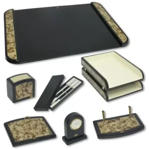 Office Desk Organizer – 8 Pieces FIS Executive Wooden Desk Sets