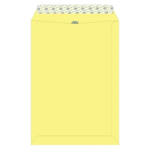 FIS Color Envelopes Peel & Seal, Pastel Colors, Pack of 50 Pcs. Yellow Color, C4 (324 x 229 mm), 80 GSM