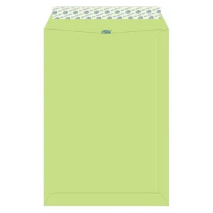 FIS Laid Paper Envelopes Peel & Seal, Pack of 50 Pcs. Green Color, C4 (324 x 229 mm), 100 GSM