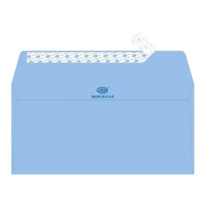 FIS Laid Paper Envelopes Peel & Seal, Pack of 25 Pcs. Blue Color, DL (114 x 229 mm) Size, 100 GSM