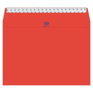 FIS Color Envelopes Peel & Seal, Neon Colors, Pack of 50 Pcs. Red Color, C4 (229 x 324 mm), 80 GSM