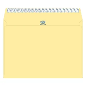 FIS Laid Paper Envelopes Peel & Seal, Pack of 50 Pcs. Cream Color, C4 (229 x 324 mm), 100 GSM