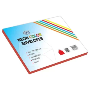 FIS Color Envelopes, Glued, Neon Red Colors, Pack of 50 Pcs. 136 x 204 mm, 80 GSM