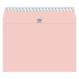 FIS Executive Laid Paper Envelopes Peel & Seal, Pack of 25 Pcs. Pink Color, C4 (229 x 324 mm) Size, 100 GSM