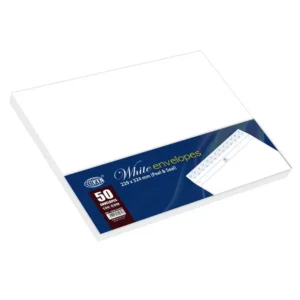 FIS White Envelopes Peel & Seal, Pack of 50 Pcs. C4 (229 X 324 mm), 100 GSM