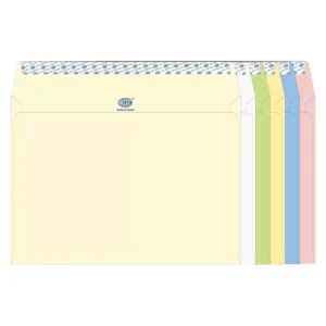 FIS Executive Laid Paper Envelopes Peel & Seal, Pack of 25 Pcs. Assorted Colors, C4 (229 x 324 mm) Size, 100 GSM