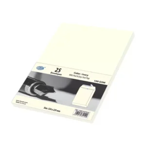 FIS Color Envelopes Peel & Seal, Pack of 25 Pcs. Ivory Color, C4 (324 x 229 mm), 100 GSM