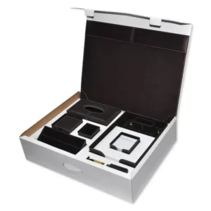 9-Piece FIS Executive Desk Set Italian PU, Cream
