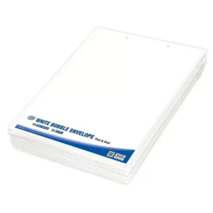 FIS White Bubble Envelopes, Peel and Seal, Pack 12 Pieces, 350X470 mm Size