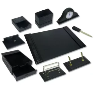 Office Desk Organizer – 9 Pieces FIS Executive Desk Set Black