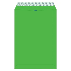 FIS Color Envelopes Peel & Seal, Neon Colors, Pack of 50 Pcs. Green Color, C4 (324 x 229 mm), 80 GSM