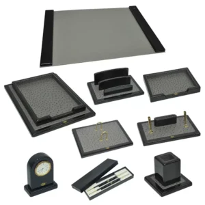 FIS Executive Wooden Desk Sets, Set of 9 Pieces
