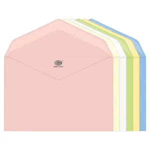 FIS Executive Laid Paper Envelopes Glued, Pack of 25 Pcs. 6 Assorted Colors, 120 x 185 mm Size, 100 GSM