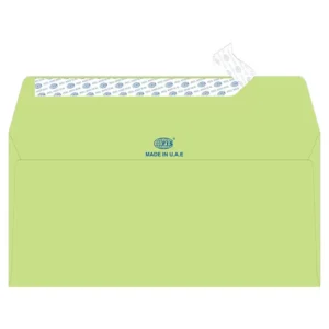 FIS Laid Paper Envelopes Peel & Seal, Pack of 25 Pcs. Green Color, DL (110 x 220 mm) Size, 100 GSM