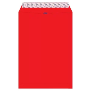 FIS Color Envelopes Peel & Seal, Neon Colors, Pack of 50 Pcs. Red Color, C4 (324 x 229 mm), 80 GSM