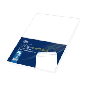 FIS White Envelopes Peel & Seal, Pack of 50 Pcs. C4 (324 X 229 mm), 120 GSM