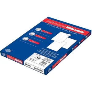 FIS Multipurpose Laser Labels, Colour White, Size 105X48mm (12 Stickers x 100 Sheet) A4 Size, E.U. Origin Material