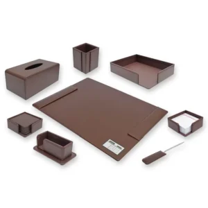 FIS Executive Desk Set 8 pieces, Dark  Brown Color
