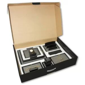 7-Piece FIS Executive Desk Set Italian PU, Grey