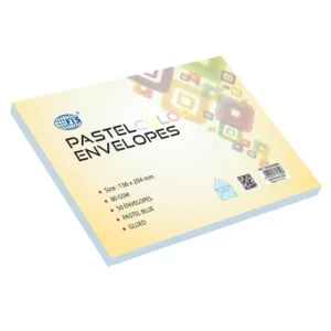 FIS Pack of 50 FIS Pastel Color Envelopes, 80 GSM, Size 136 X 204mm, Glued, Color Blue