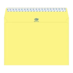 FIS Color Envelopes Peel & Seal, Pastel Colors, Pack of 50 Pcs. Yellow Color, C4 (229 x 324 mm), 80 GSM