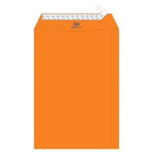 FIS Color Envelopes, Peel & Seal, Neon Orange Colors, Pack of 50 Pcs. 9 x 6 inch, 80 GSM