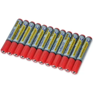 Artline 517 Whiteboard Markers 2.0mm, Pack of 12 Pcs, Red Color, Polyester Fibre Tip, Bullet Style – ARMK517RE