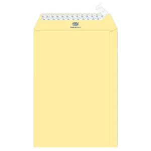 FIS Laid Paper Envelopes Peel & Seal, Pack of 50 Pcs. Cream Color, 10 x 7 Inch, 100 GSM