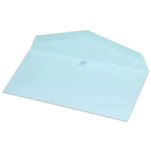 FIS Pack of 50 Pastel Color Envelopes, 80 GSM, Size 4 X 9 Inch, Glued, Color Blue