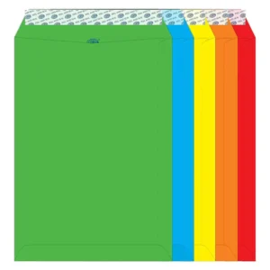 FIS Color Envelopes Peel & Seal, Pastel Colors, Pack of 50 Pcs. 5 Asst Color, C4 (324 x 229 mm), 80 GSM