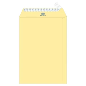 FIS Executive Laid Paper Envelopes Peel & Seal, Pack of 25 Pcs. Cream Color, 10 x 7 inch Size, 100 GSM