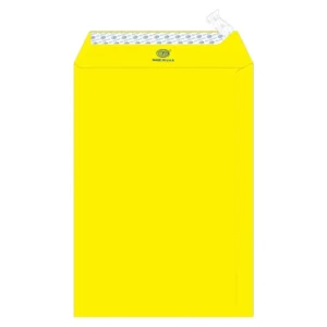 FIS Color Envelopes Peel & Seal, Neon Colors, Pack of 50 Pcs. Lemon Color, 10 x 7 Inch, 80 GSM