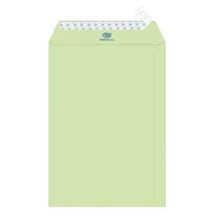 FIS Color Envelopes Peel & Seal, Pastel Colors, Pack of 50 Pcs. Green Color, 10 x 7 Inch, 80 GSM